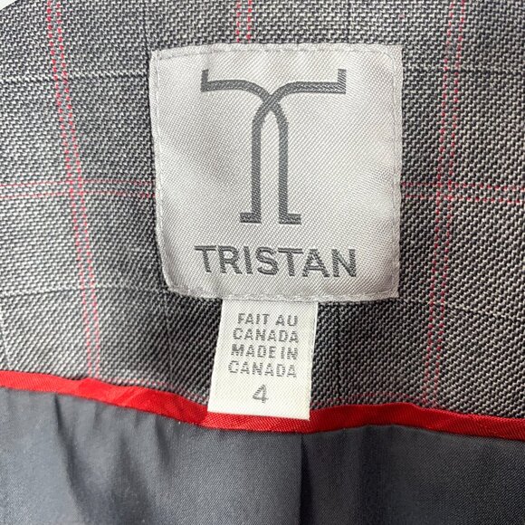 Tristan fitted women's suit grey Blazer & skirt set wool blend suit SZ 4 - Picture 2 of 16